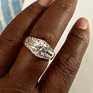 Triple Accent Halo Ring | 2 Carat Brilliance sz. 9 no tarnish